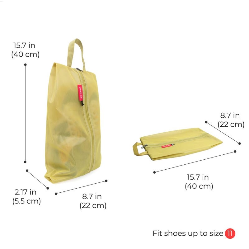 pack all Shoe Bag for Travel, Water-Resistant Shoe Pouch for Gym, Odor-Resistant Soccer Cleats Bag for Sport (Mustard, 1-Pack) - Image 3
